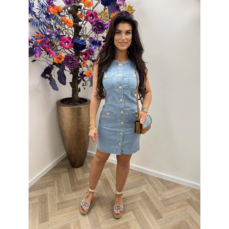 Denim Dress Gold Button Liu jo 1086