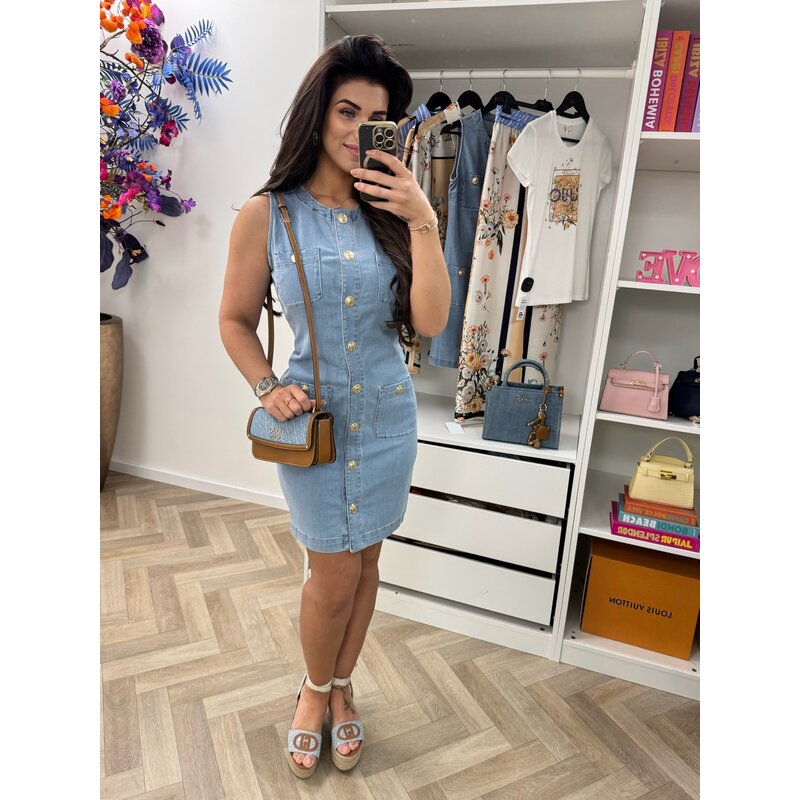 Denim Dress Gold Button Liu jo 1086