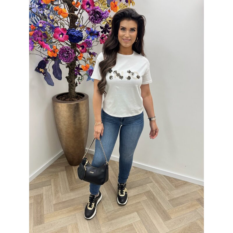 T-Shirt Sequins Flowers Liu Jo 1922