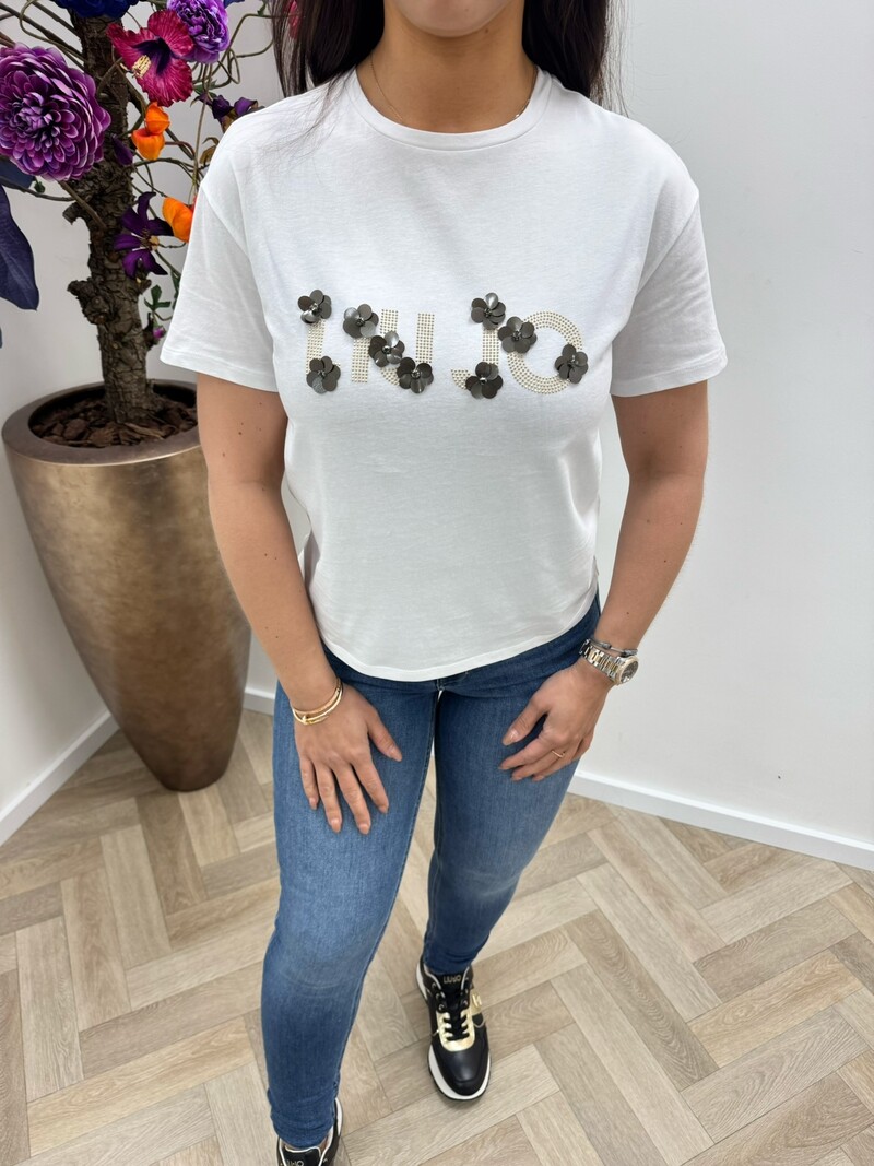 T-Shirt Sequins Flowers Liu Jo 1922
