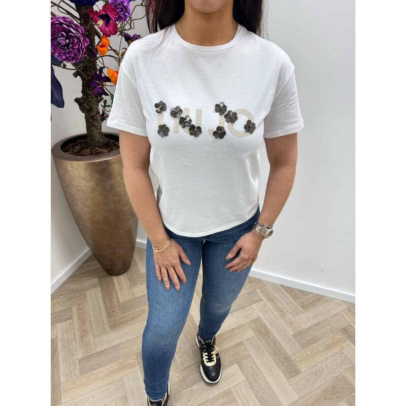 T-Shirt Sequins Flowers Liu Jo 1922
