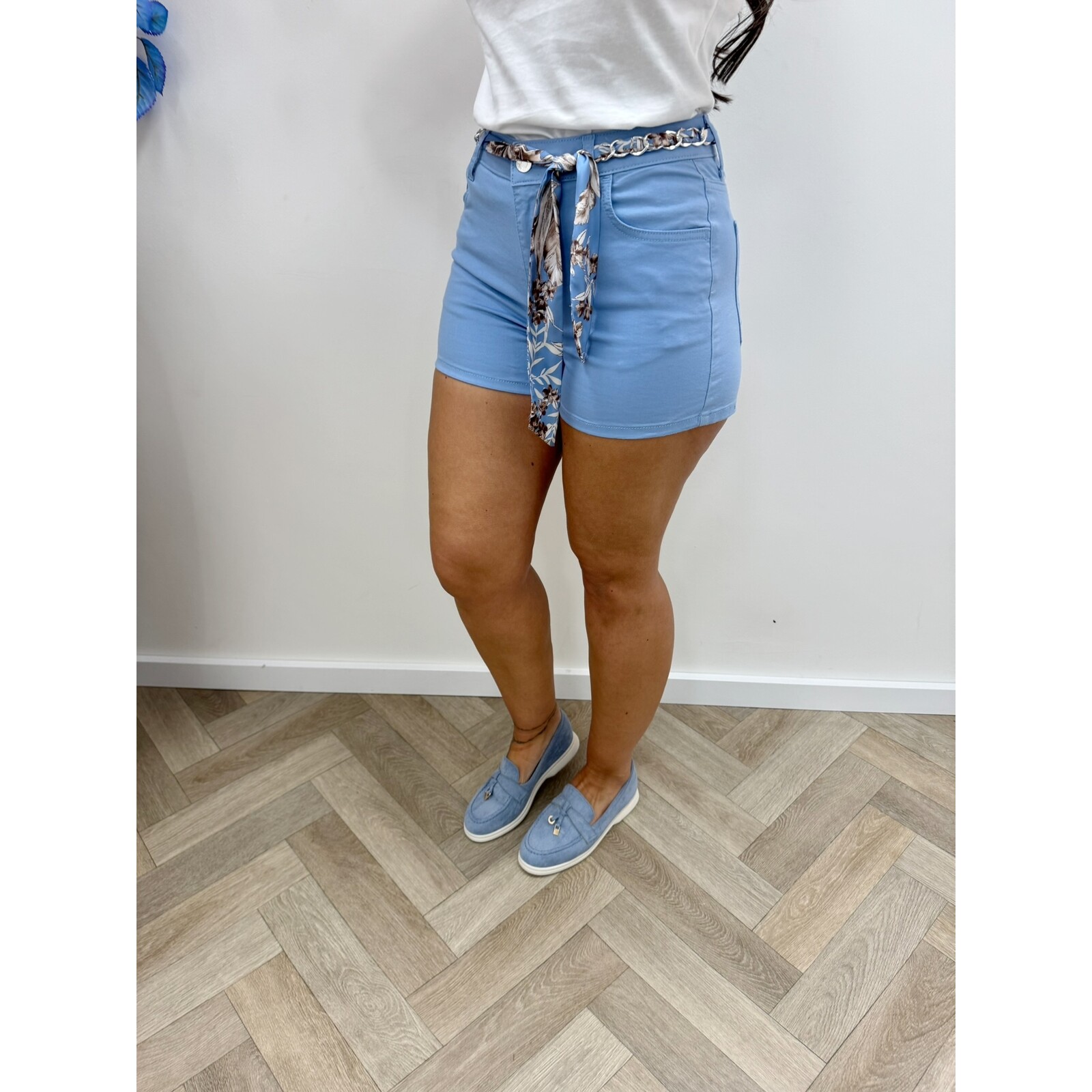 Liu-Jo Denim Short with Belt Blue liu jo 1913