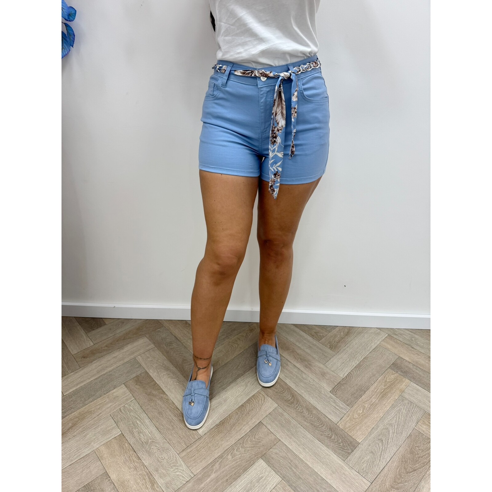 Liu-Jo Denim Short with Belt Blue liu jo 1913