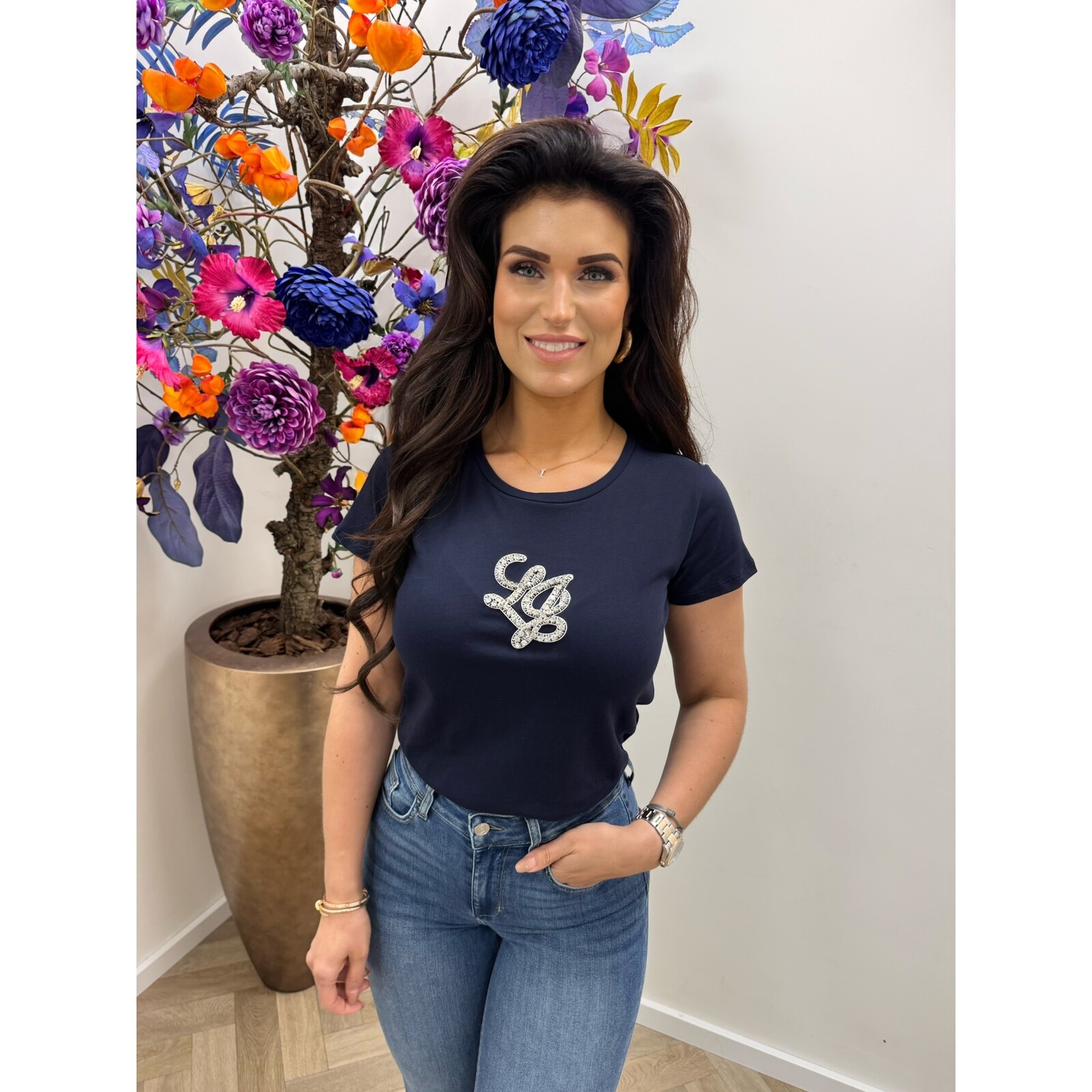 Liu-Jo T-shirt LJ Logo diamonds Navy Liu Jo 1944