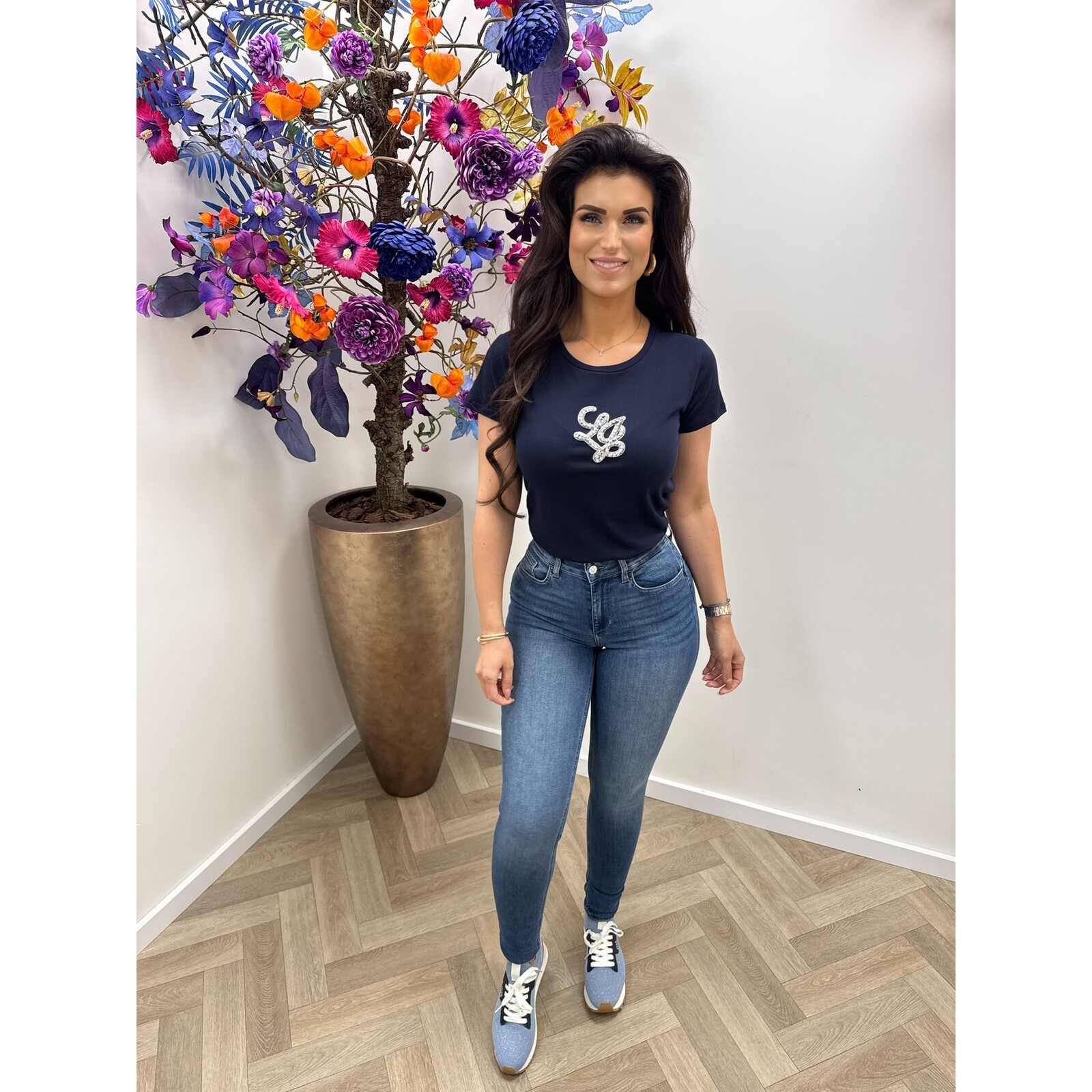 Liu-Jo T-shirt LJ Logo diamonds Navy Liu Jo 1944