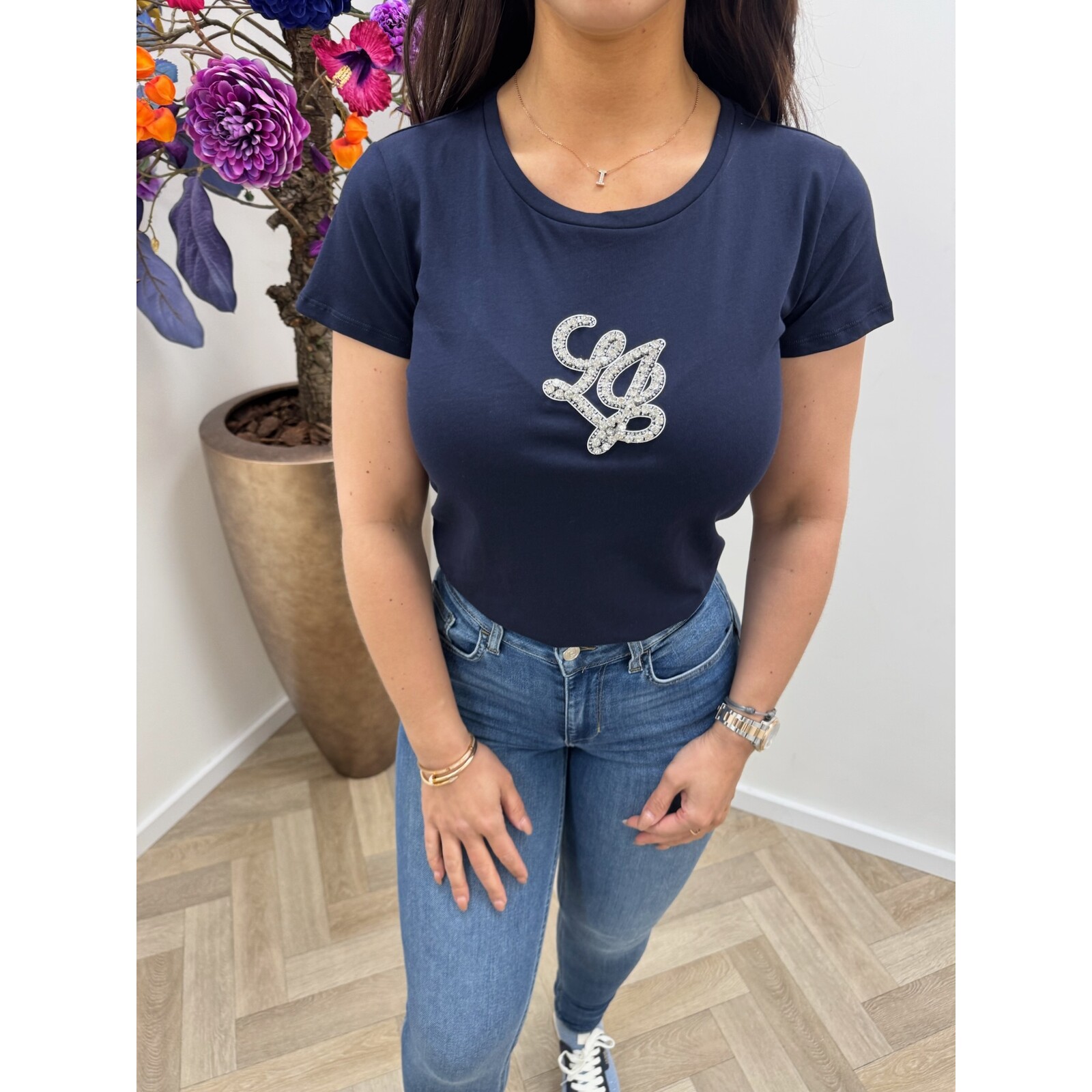 Liu-Jo T-shirt LJ Logo diamonds Navy Liu Jo 1944