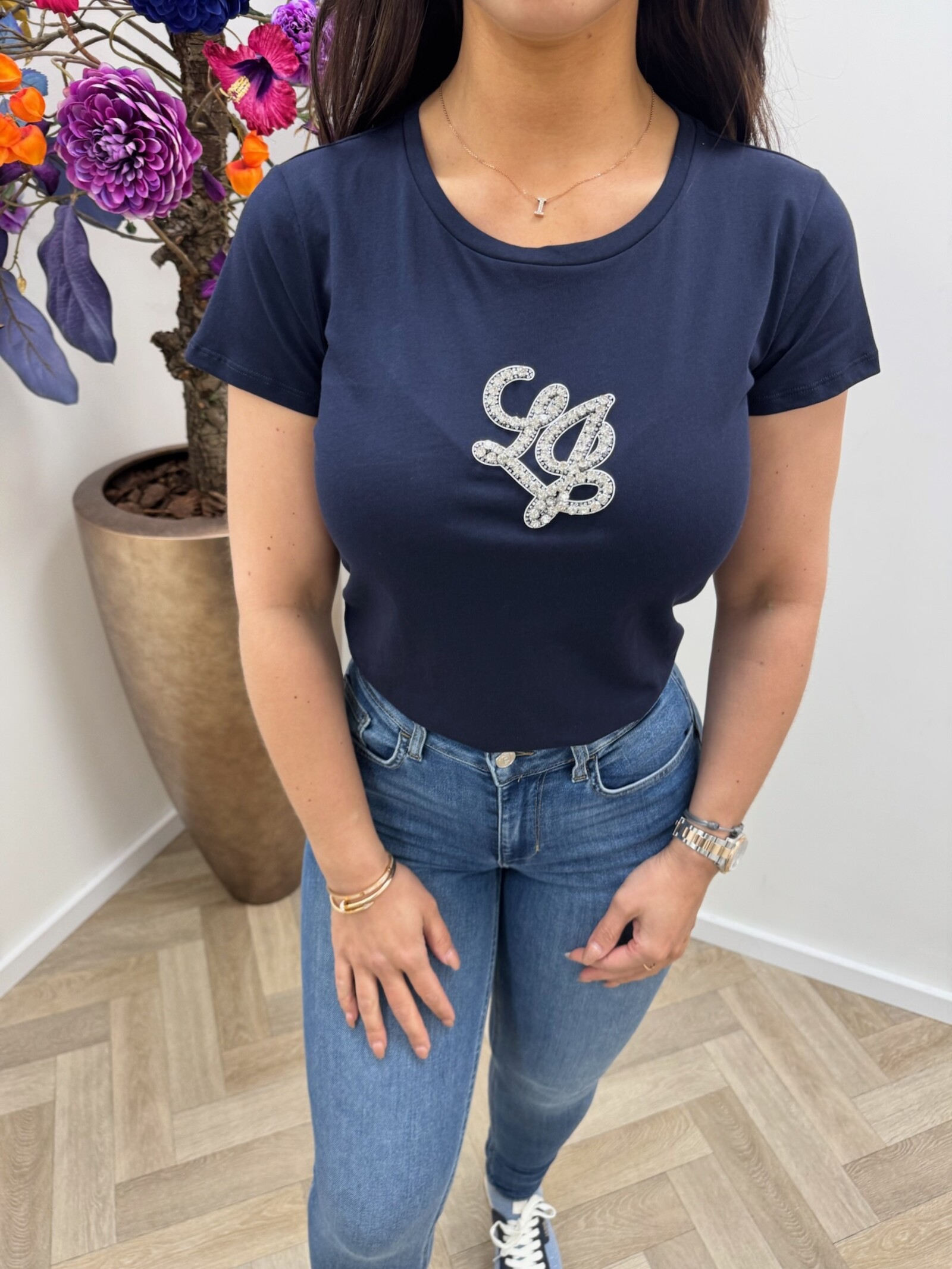 Liu-Jo T-shirt LJ Logo diamonds Navy Liu Jo 1944