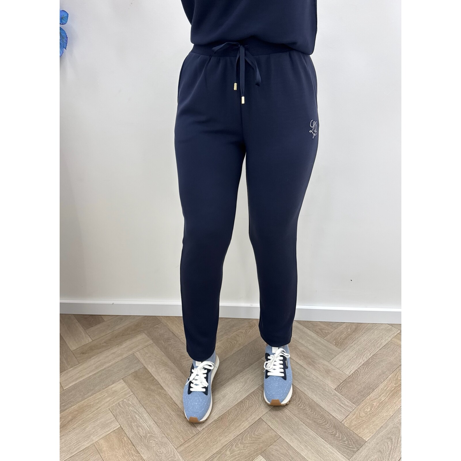 Liu-Jo Sweat pants diamonds logo navy Liu Jo 1916