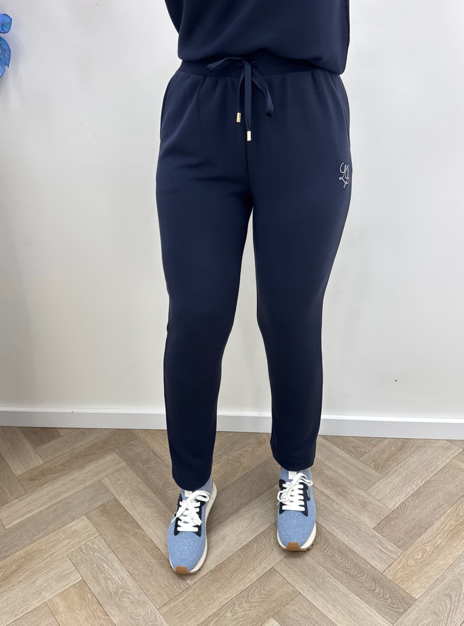 Liu-Jo Sweat pants diamonds logo navy Liu Jo 1916