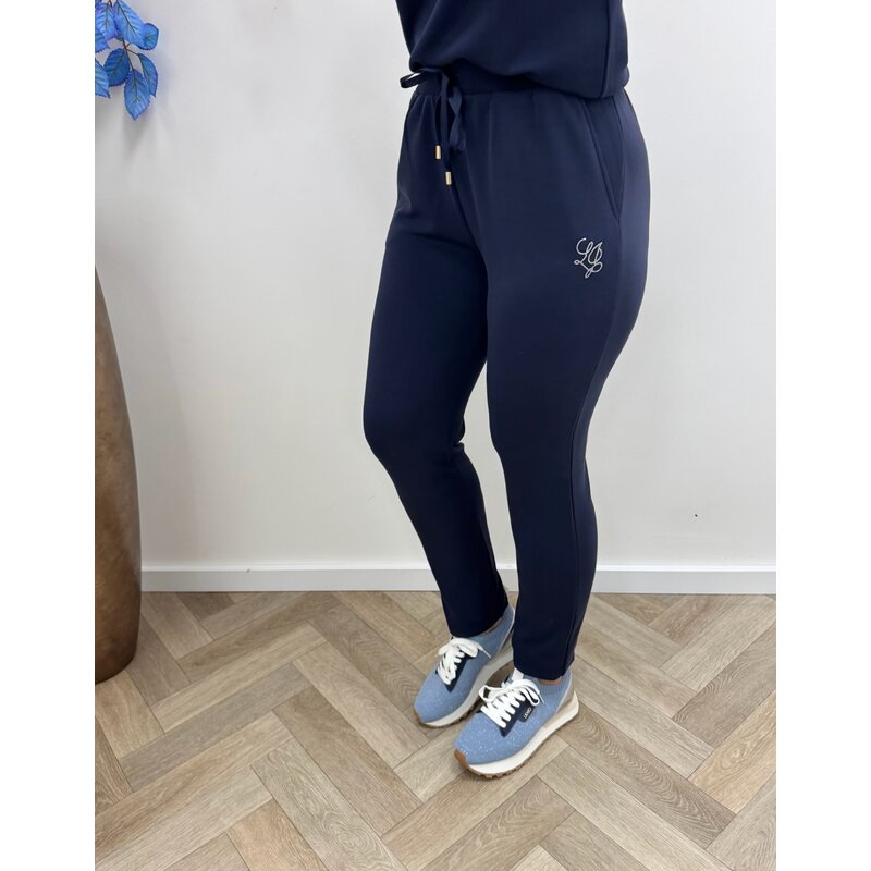 Sweat pants diamonds logo navy Liu Jo 1916