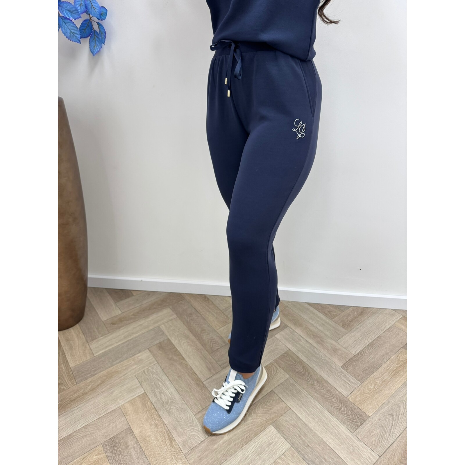Liu-Jo Sweat pants diamonds logo navy Liu Jo 1916