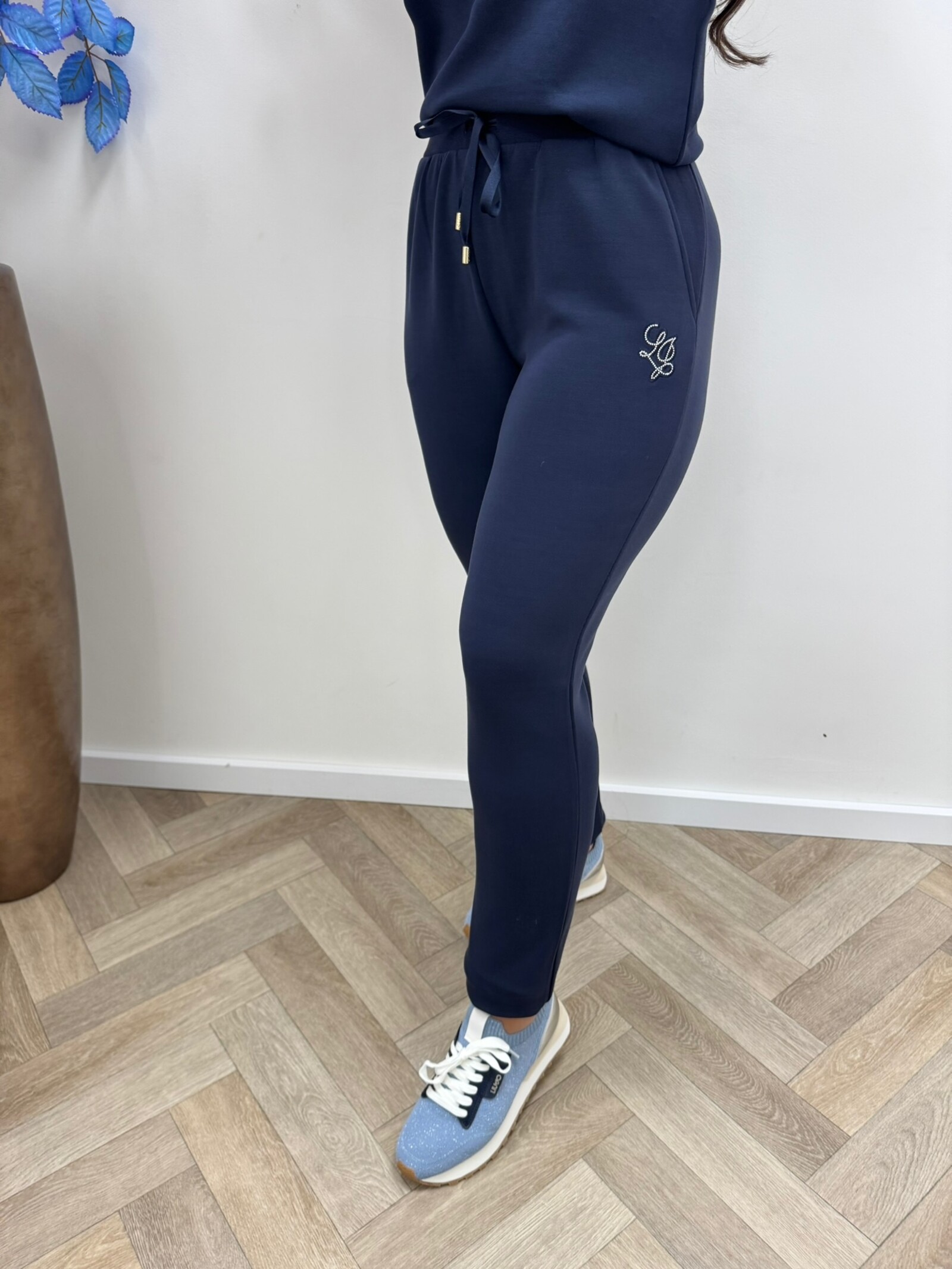 Liu-Jo Sweat pants diamonds logo navy Liu Jo 1916