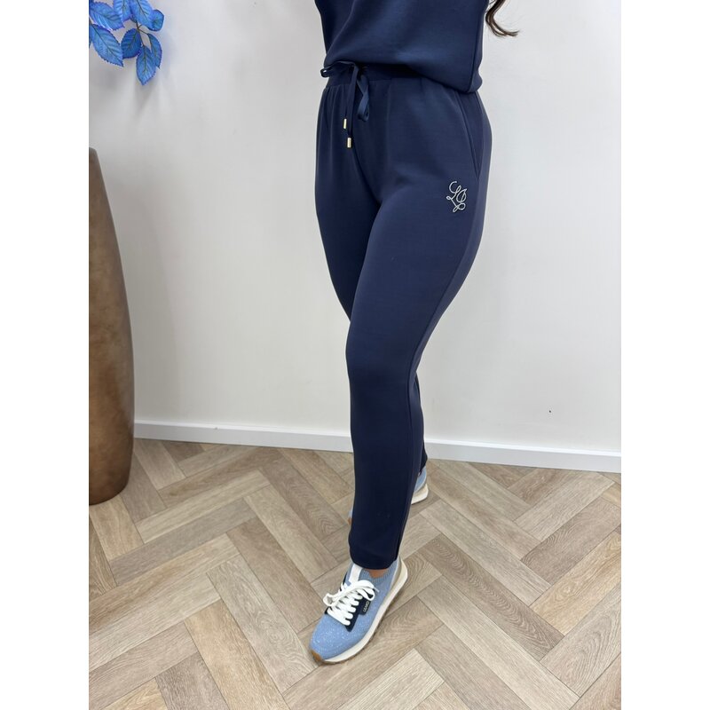 Sweat pants diamonds logo navy Liu Jo 1916