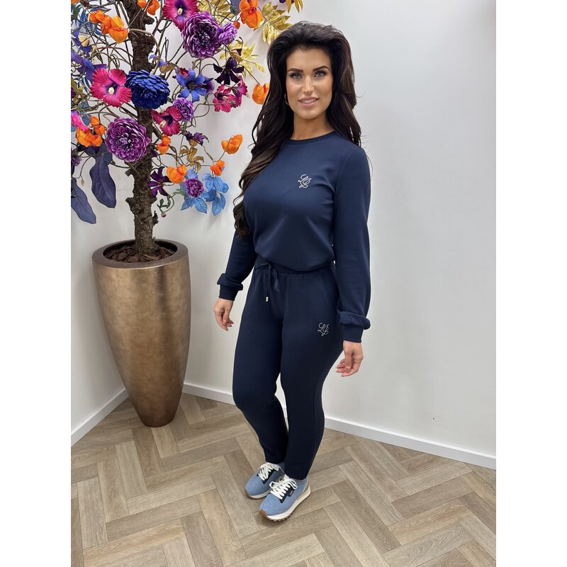 Sweater diamonds logo Navy Liu jo 1915