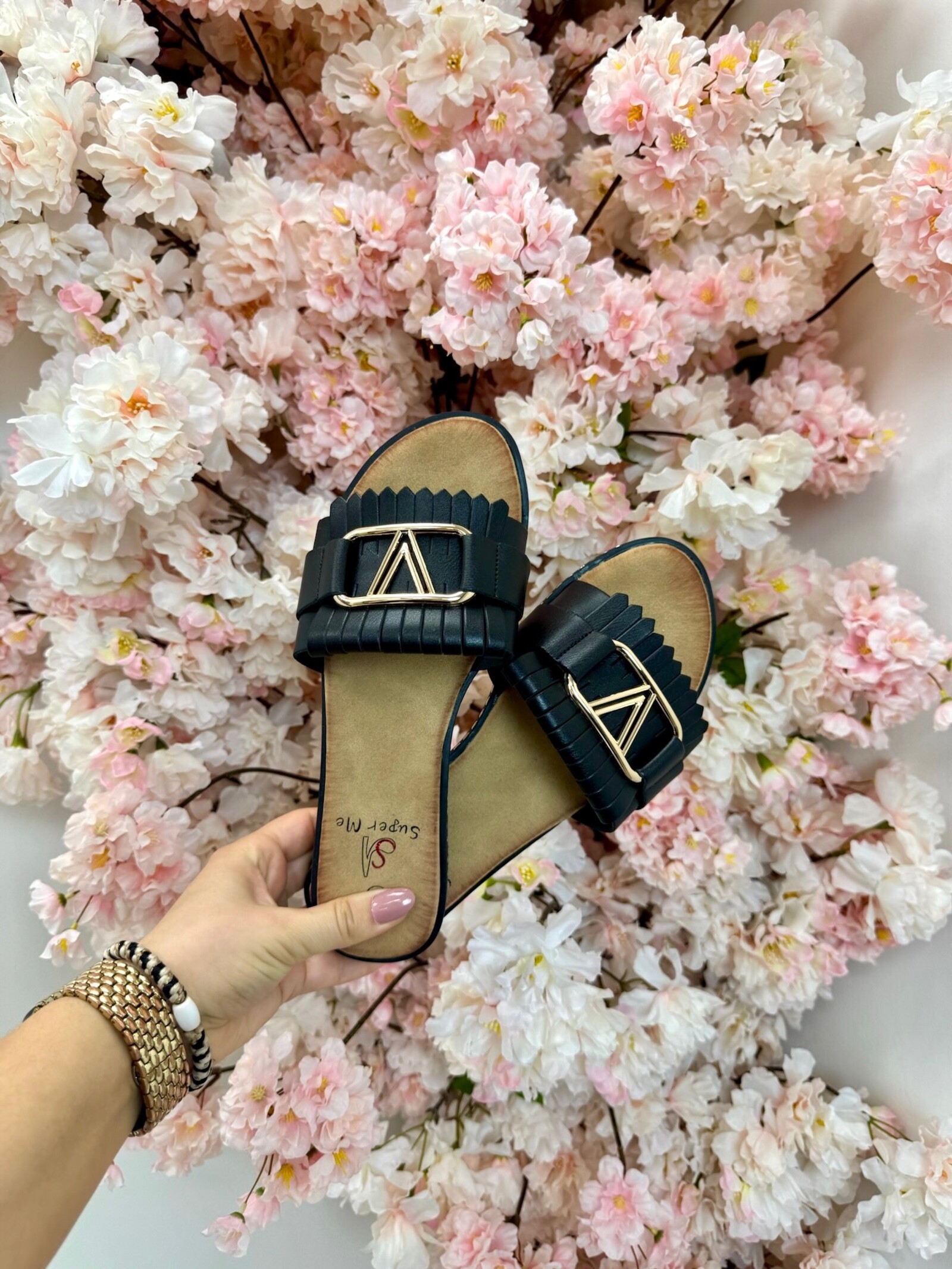 Slippers V Franje CH027 Black