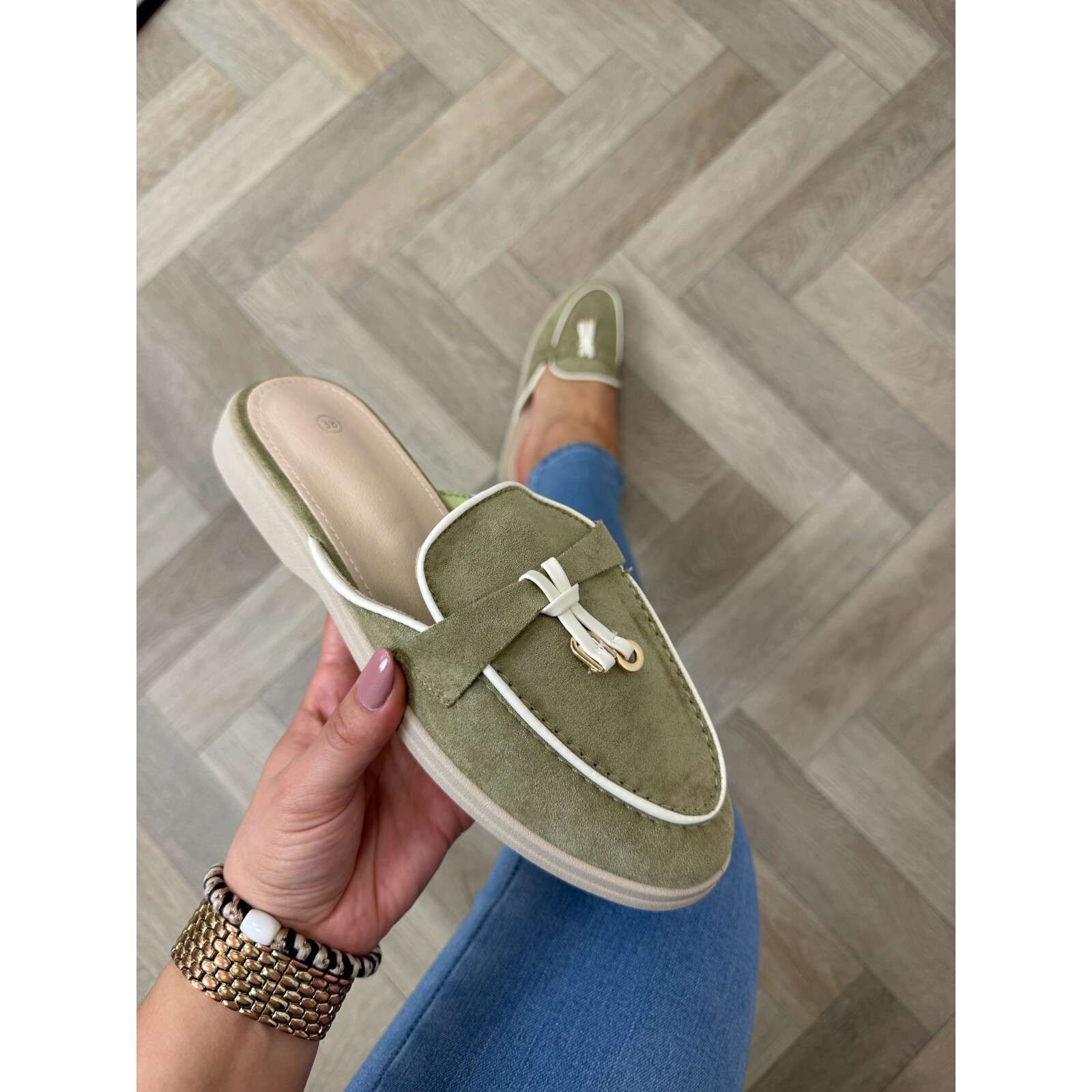 Loafer Slippers Suede 816 Mint