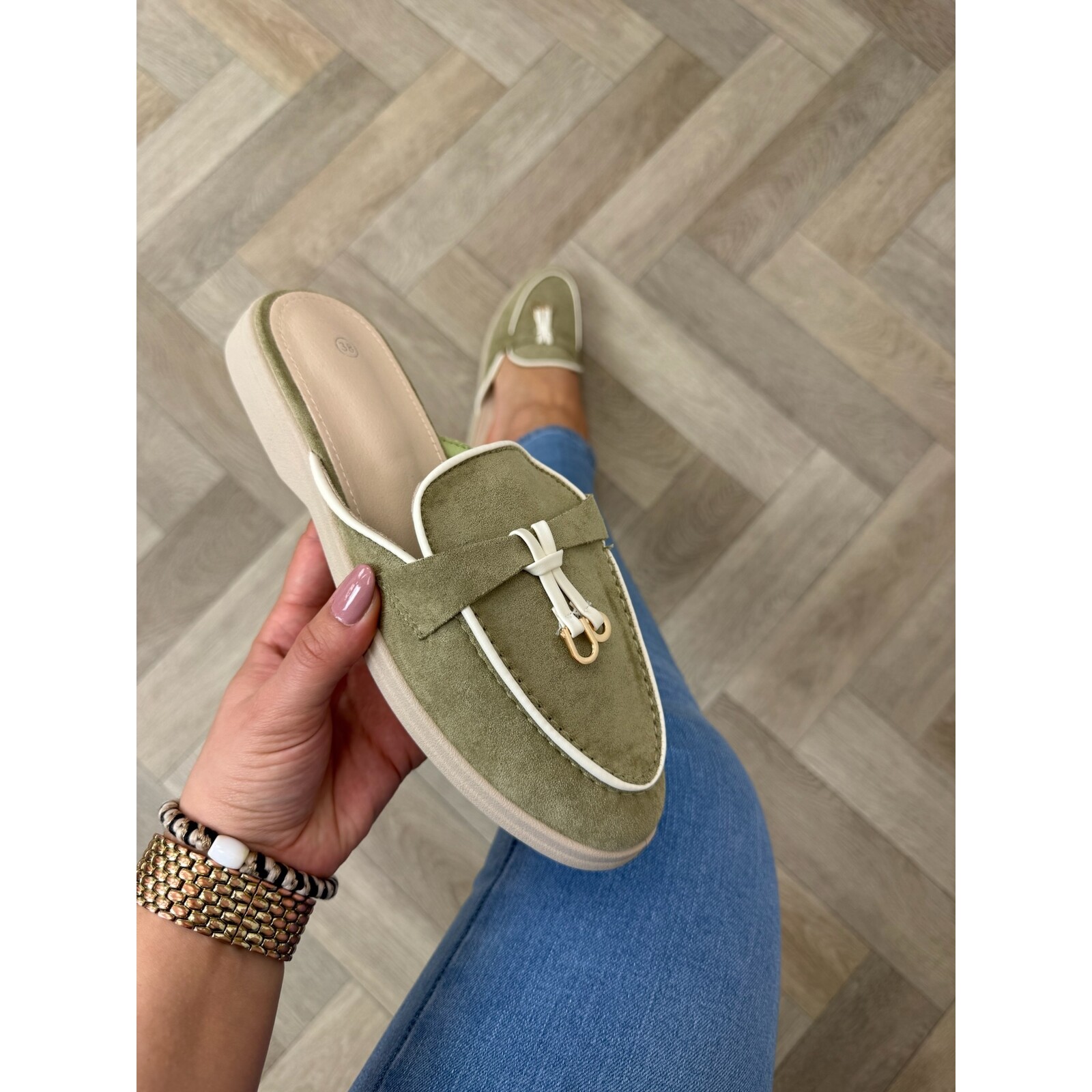 Loafer Slippers Suede 816 Mint