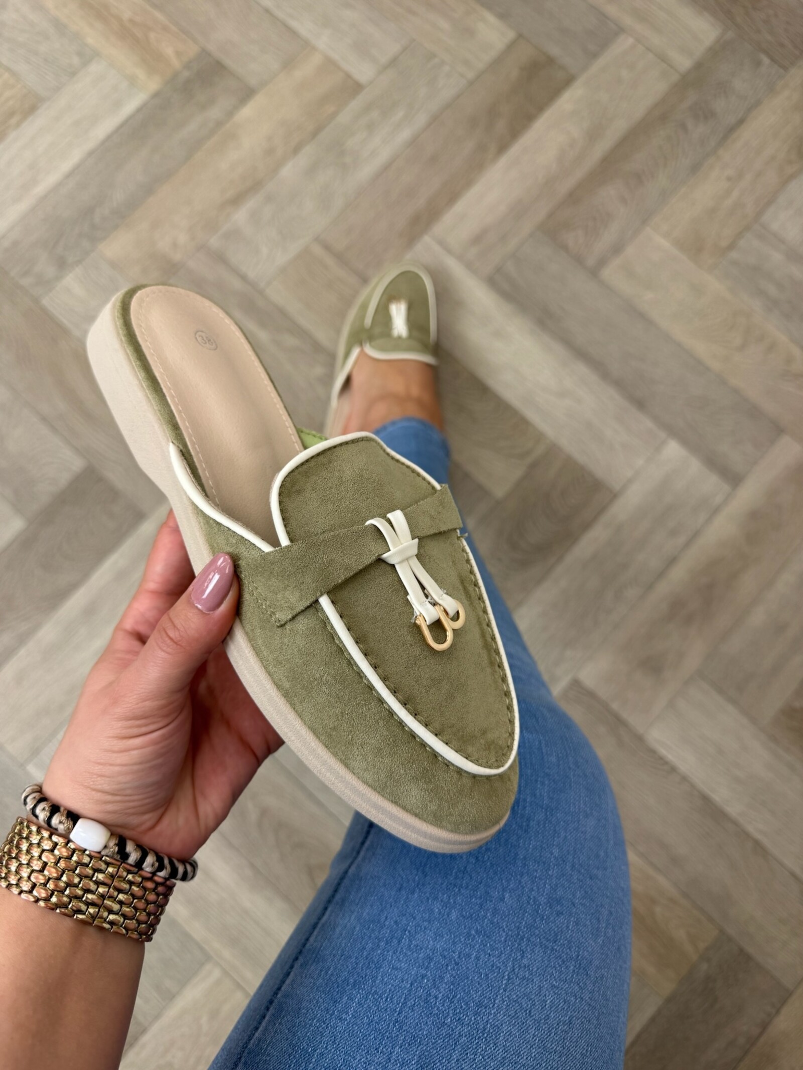Loafer Slippers Suede 816 Mint