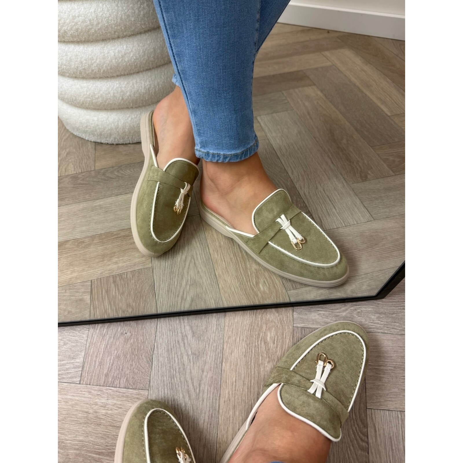 Loafer Slippers Suede 816 Mint