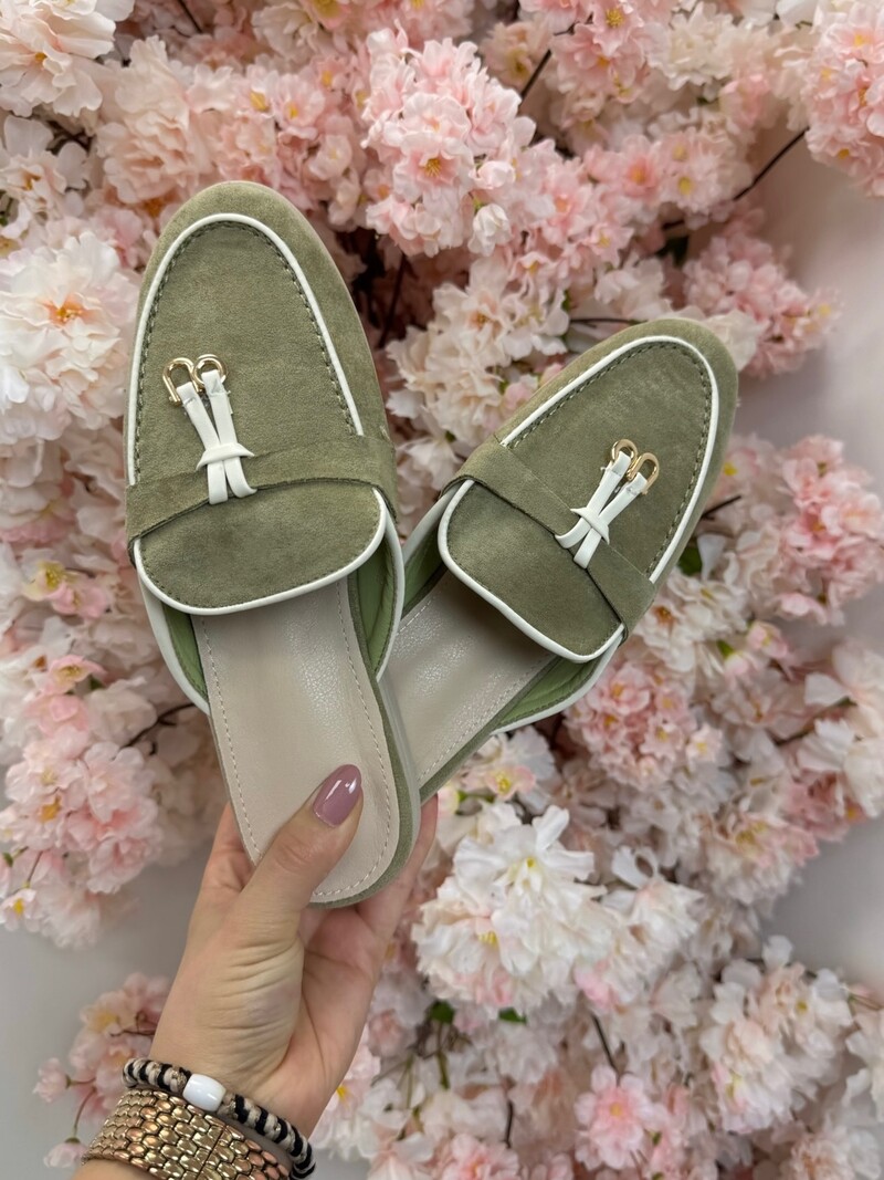 Loafer Slippers Suede 816 Mint