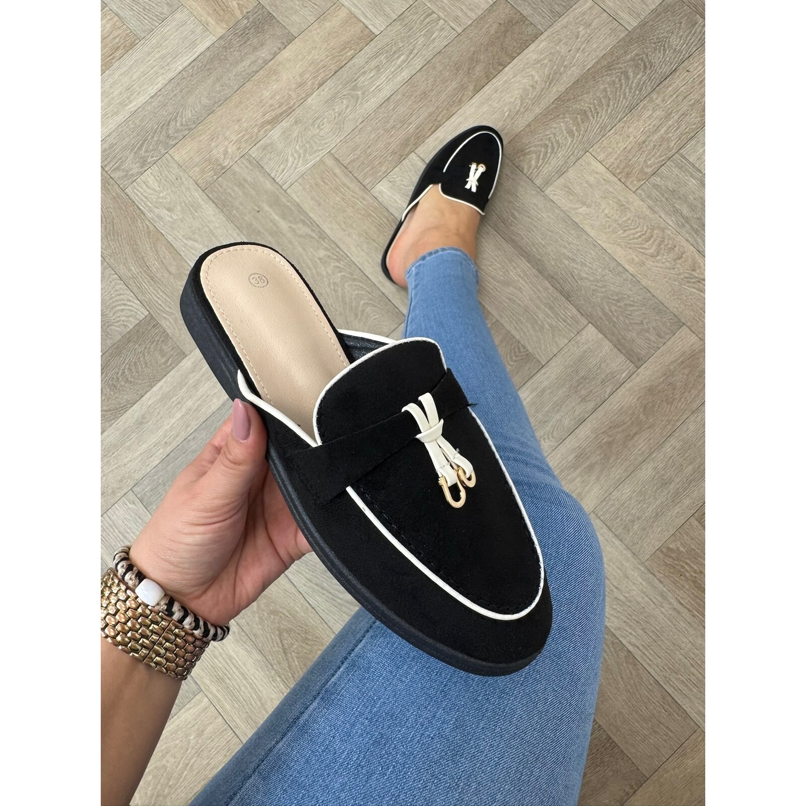 Loafer Slippers Suede 816 Black