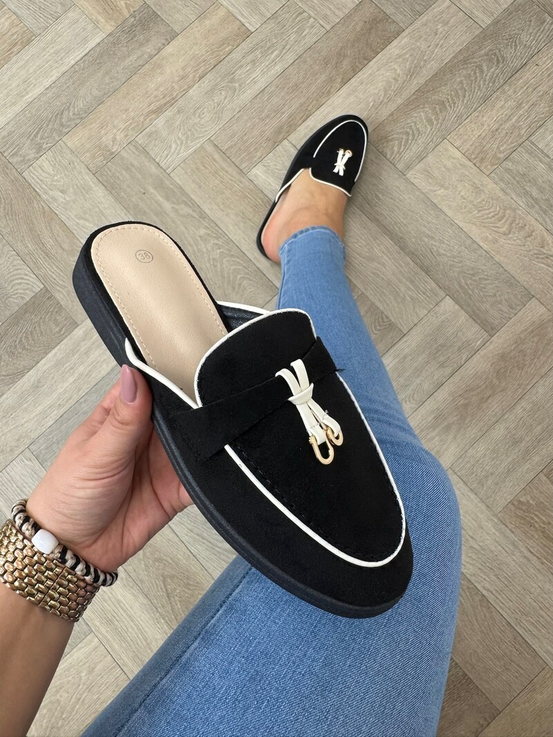 Loafer Slippers Suede 816 Black