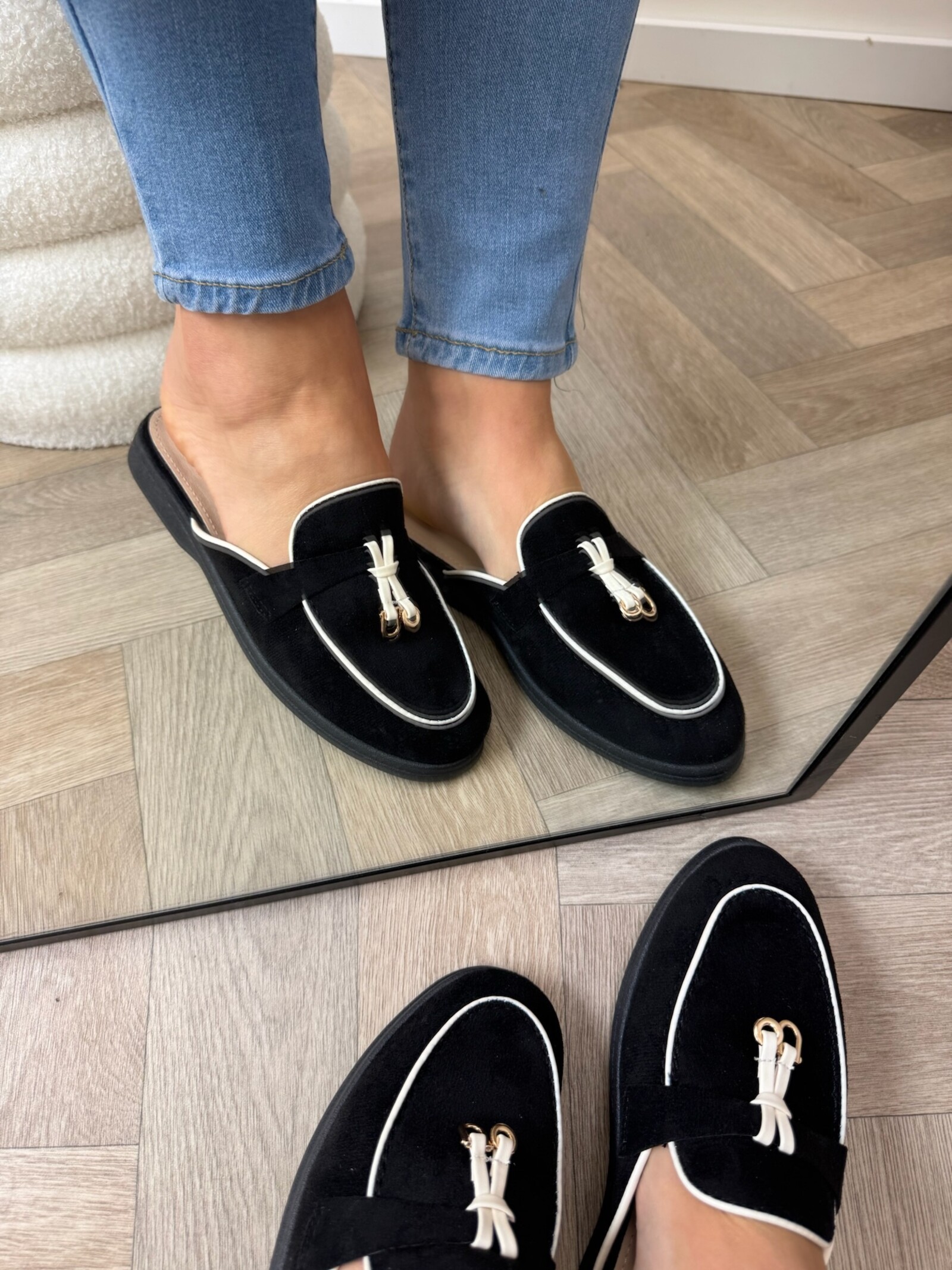 Loafer Slippers Suede 816 Black