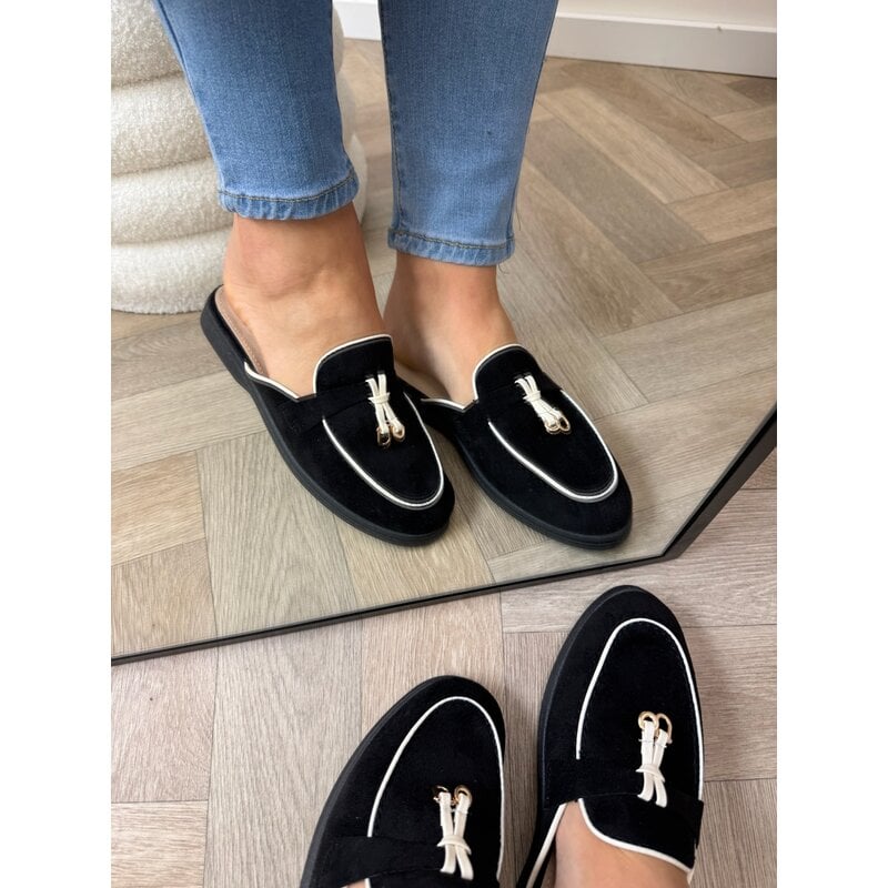 Loafer Slippers Suede 816 Black