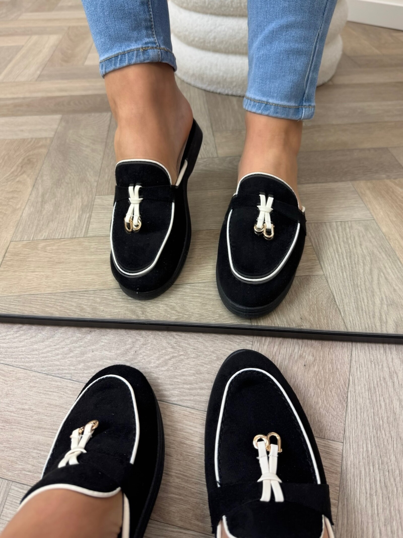 Loafer Slippers Suede 816 Black