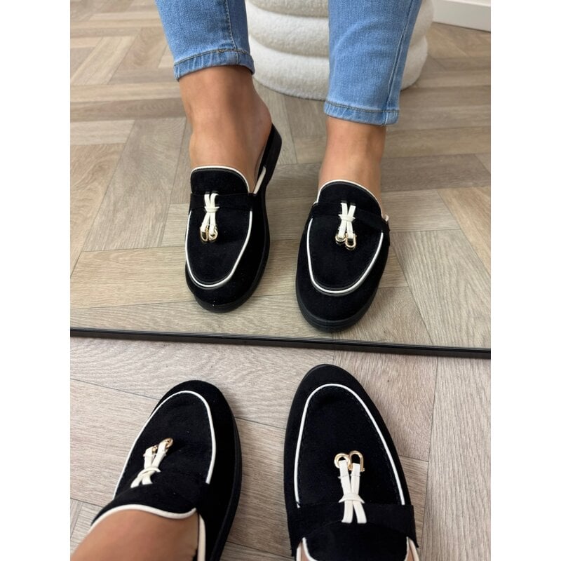 Loafer Slippers Suede 816 Black