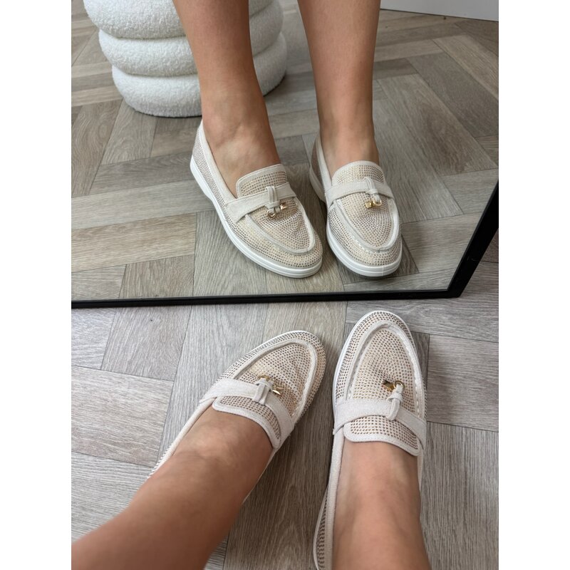 Loafers Diamonds 806 Beige