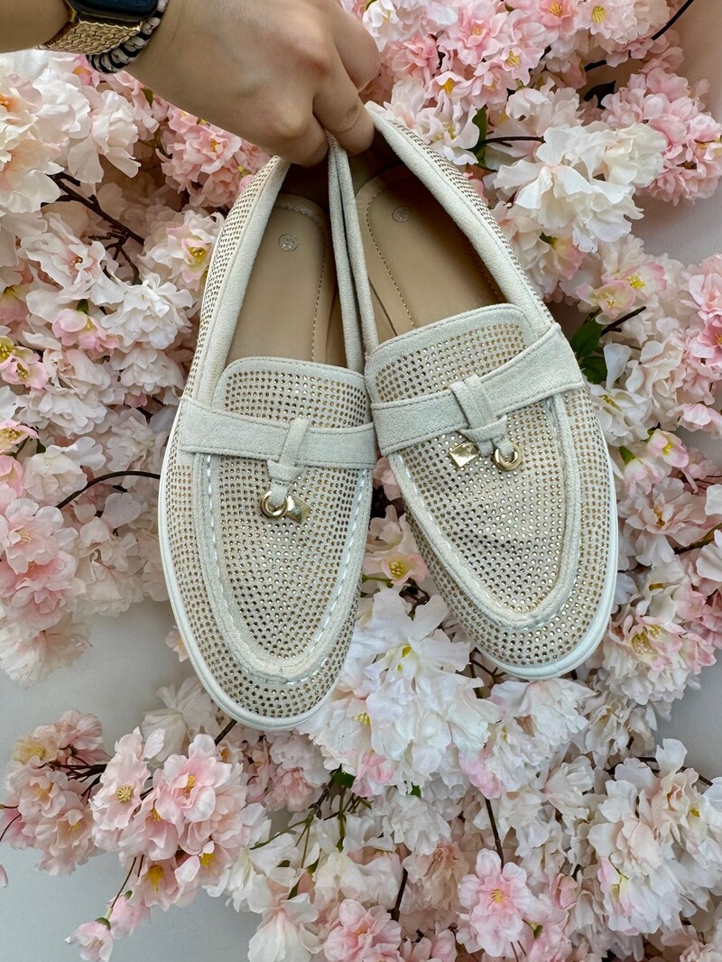 Loafers Diamonds 806 Beige
