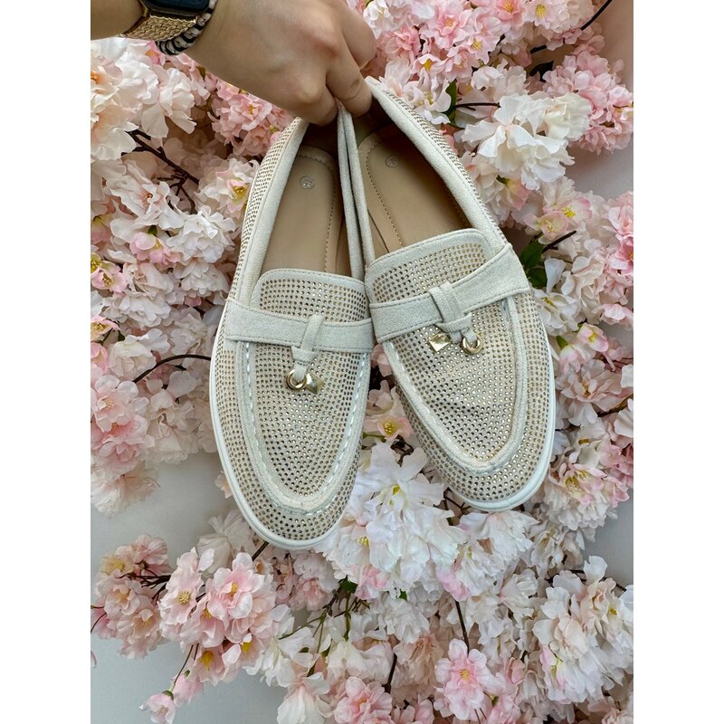Loafers Diamonds 806 Beige