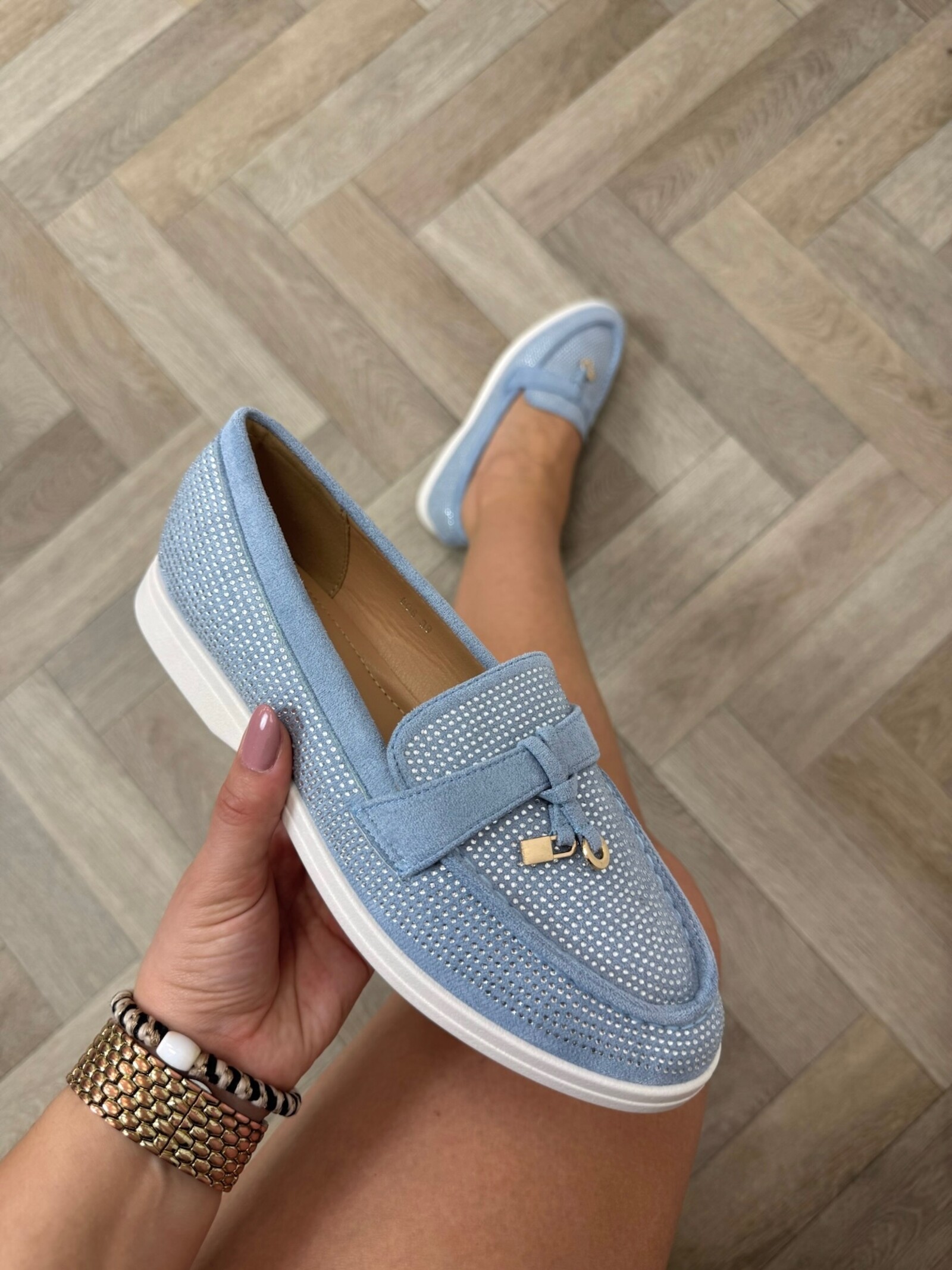 Loafers Diamonds 806 Blue
