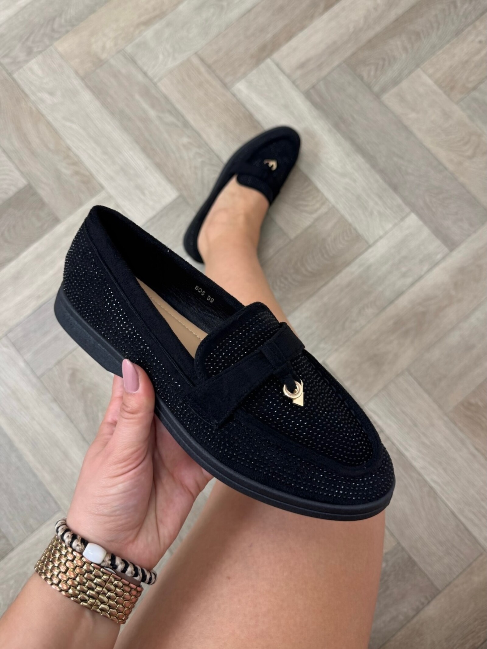 Loafers Diamonds 806 Black