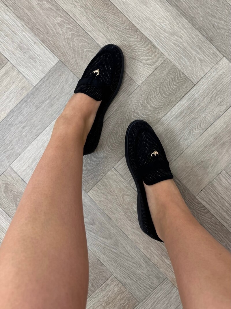 Loafers Diamonds 806 Black