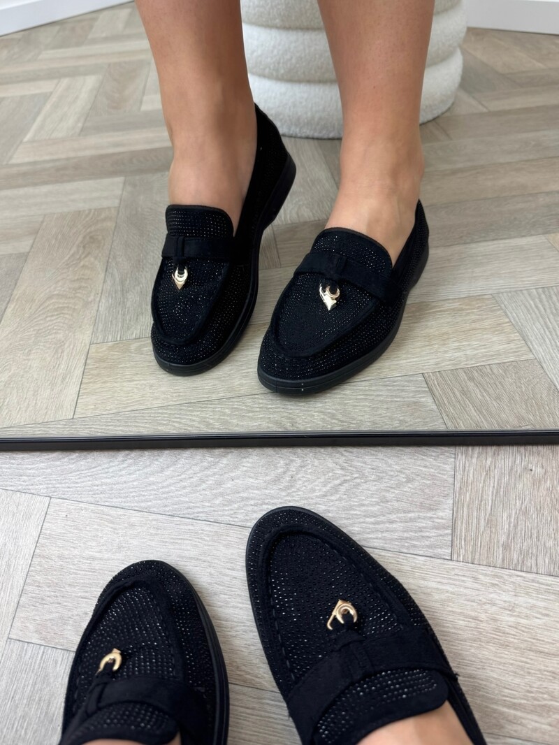 Loafers Diamonds 806 Black