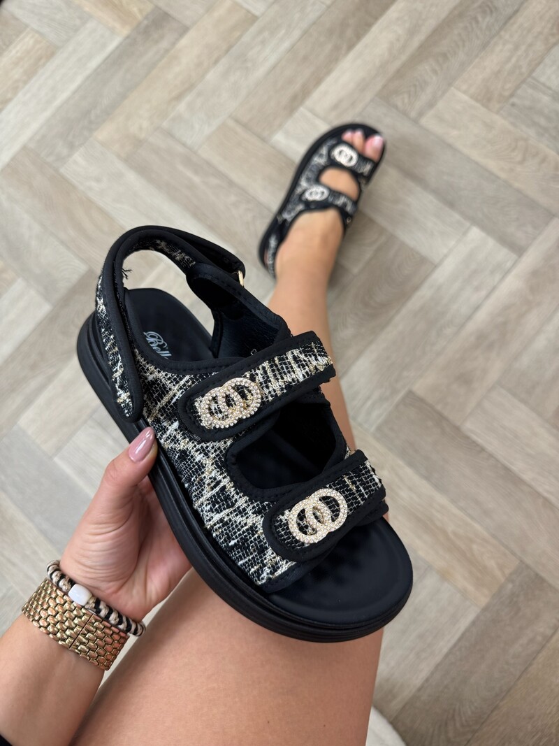 Sandaal Channie Tweed 88-21 Black