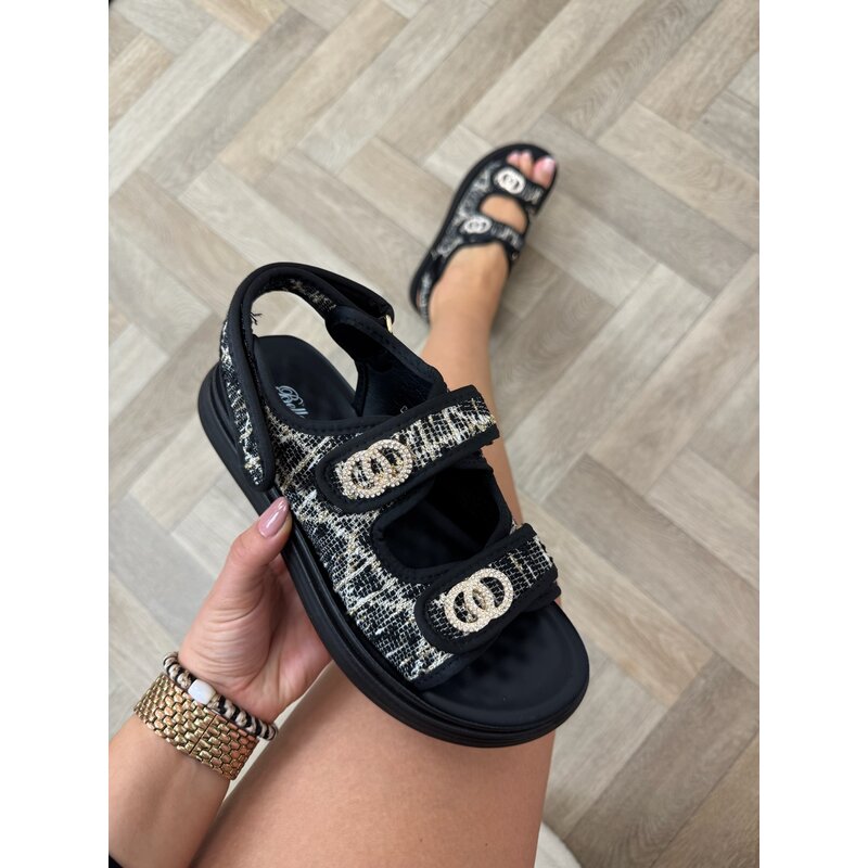 Sandaal Channie Tweed 88-21 Black