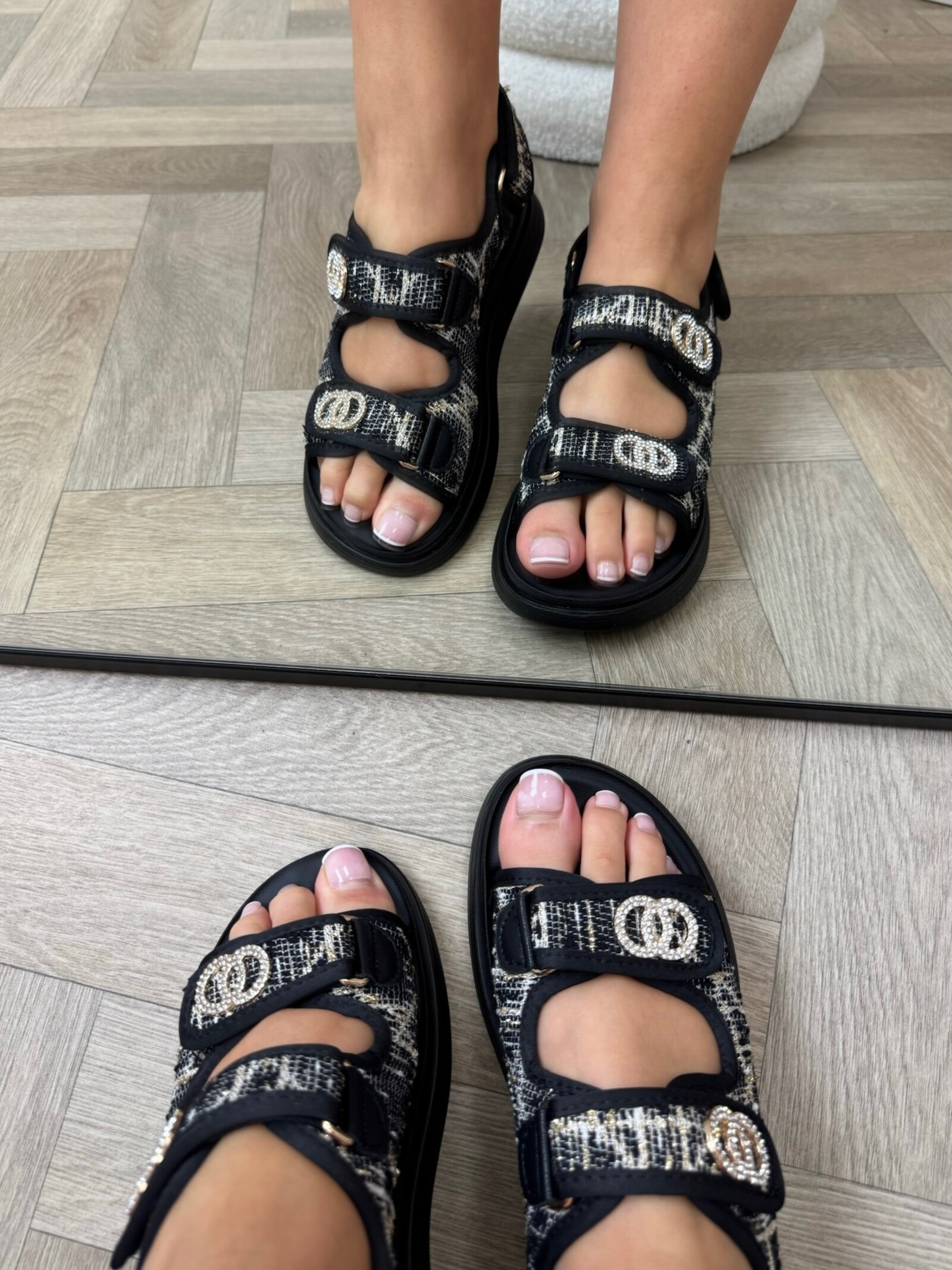 Sandaal Channie Tweed 88-21 Black
