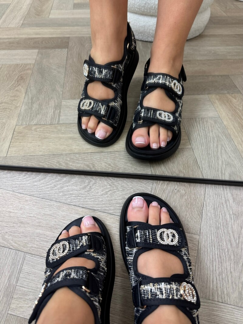 Sandaal Channie Tweed 88-21 Black