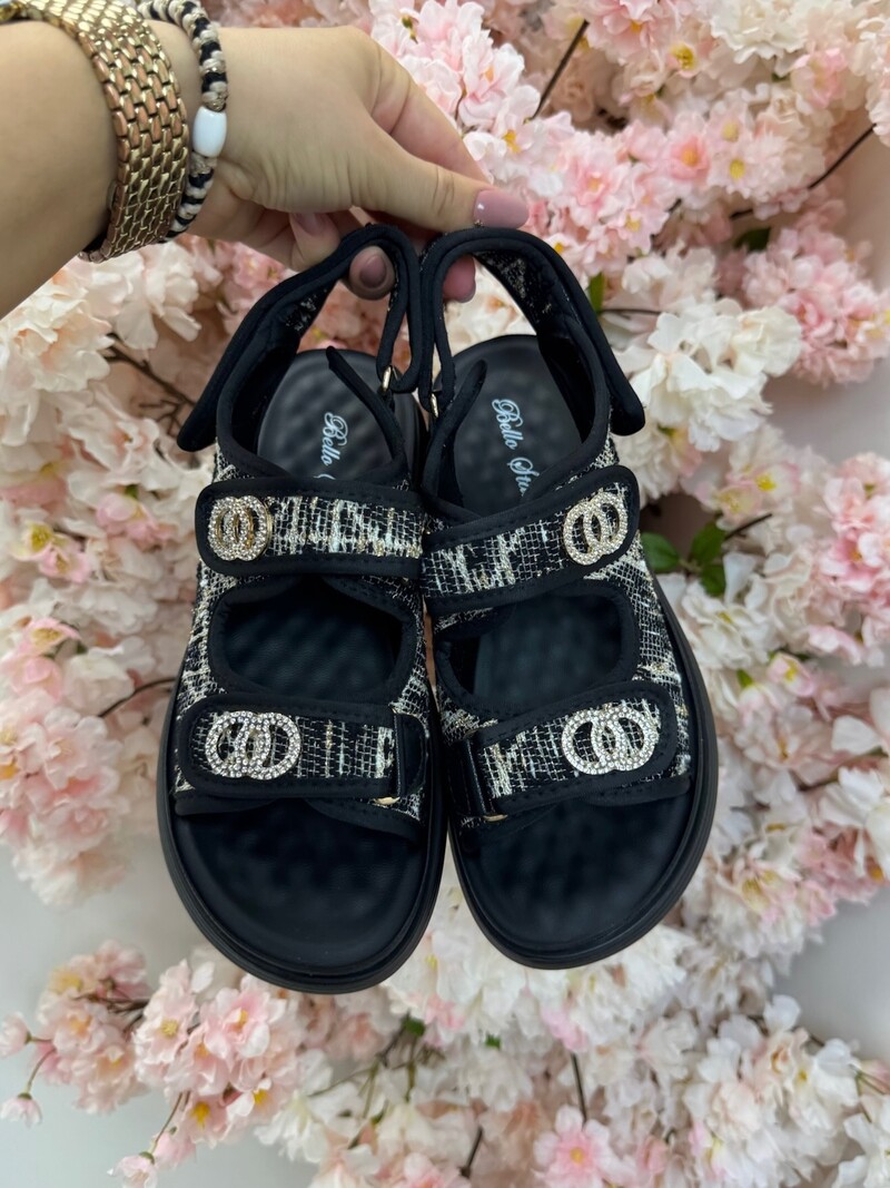 Sandaal Channie Tweed 88-21 Black