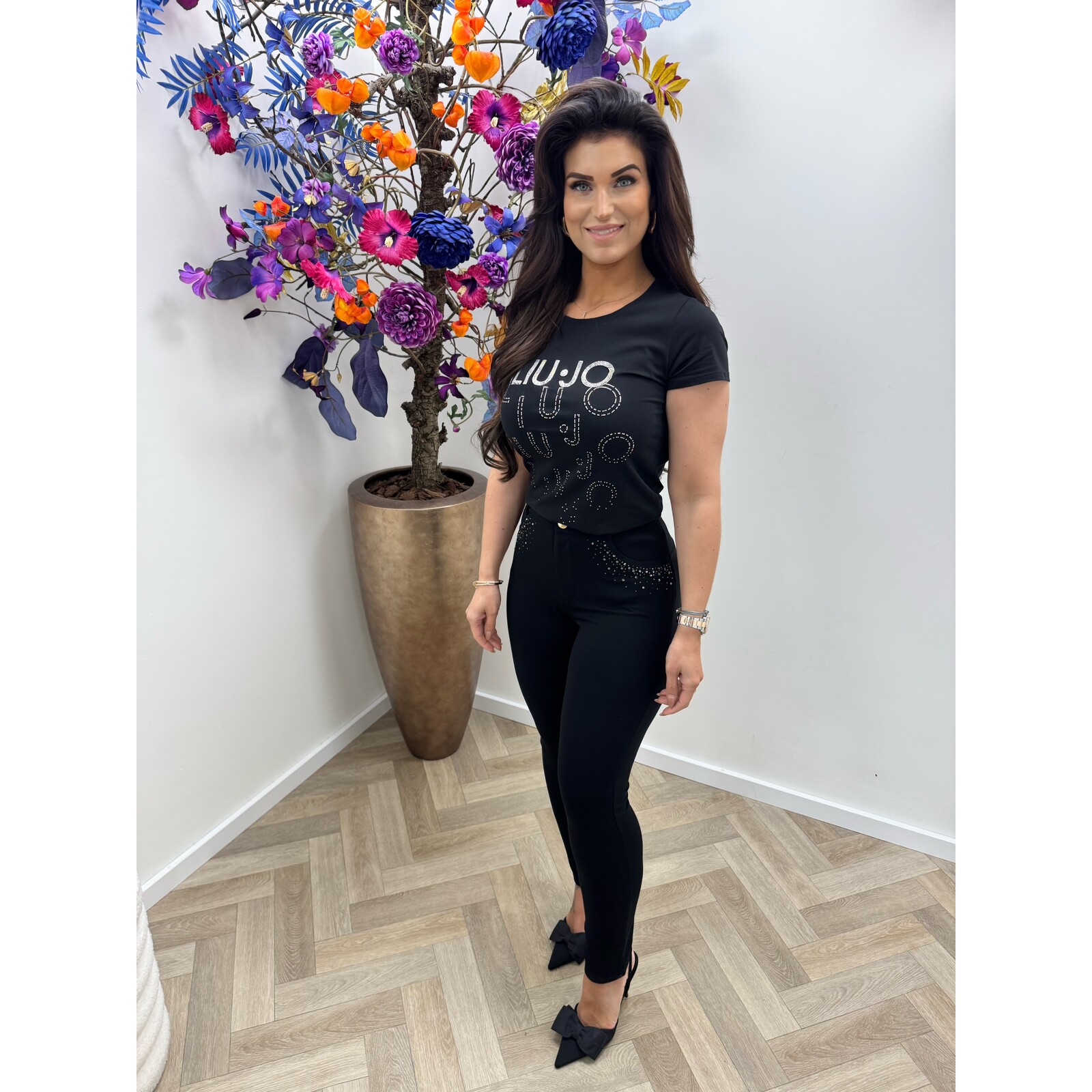 Liu-Jo T-shirt Logo Diamonds Black Liu Jo 1936