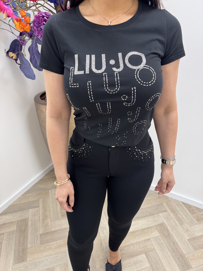 T-shirt Logo Diamonds Black Liu Jo 1936