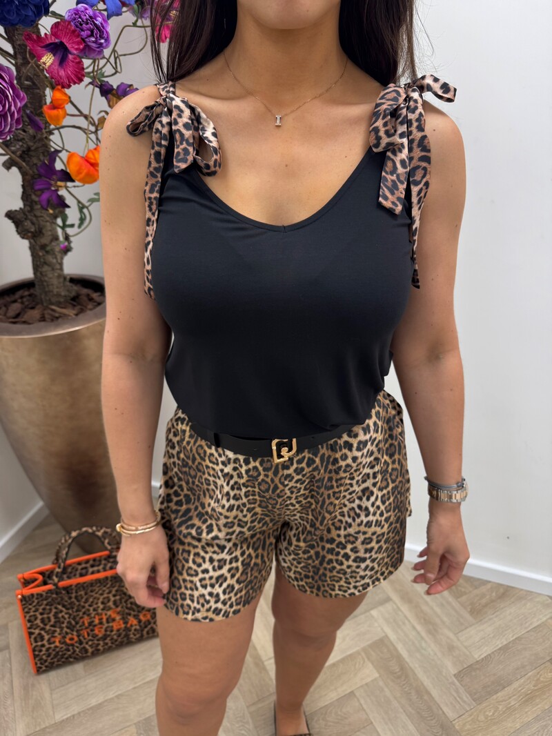 Top Leopard Strikje Black Liu Jo 1895