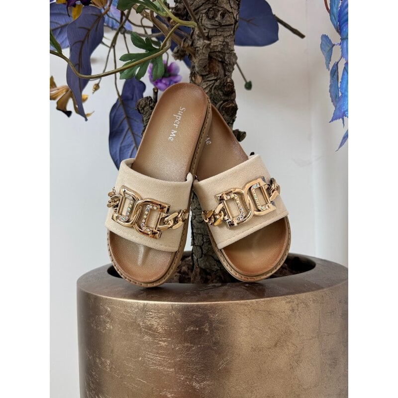 Slippers suede Gold X12-PL Beige