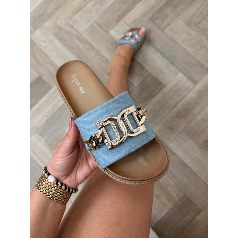 Slippers suede Gold X12-PL Blue