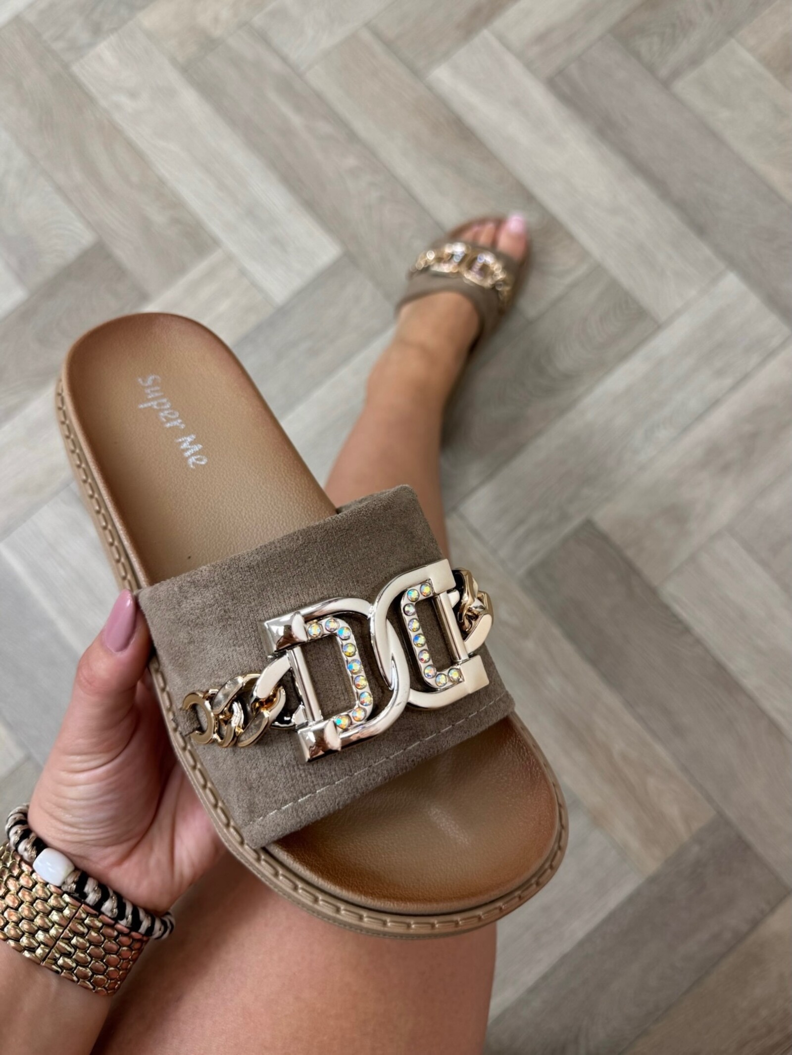 Slippers suede Gold X12-PL Khaki