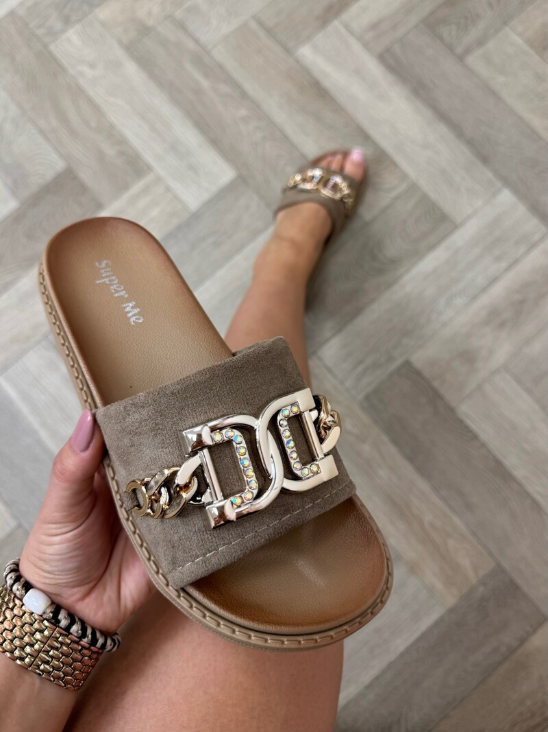 Slippers suede Gold X12-PL Khaki