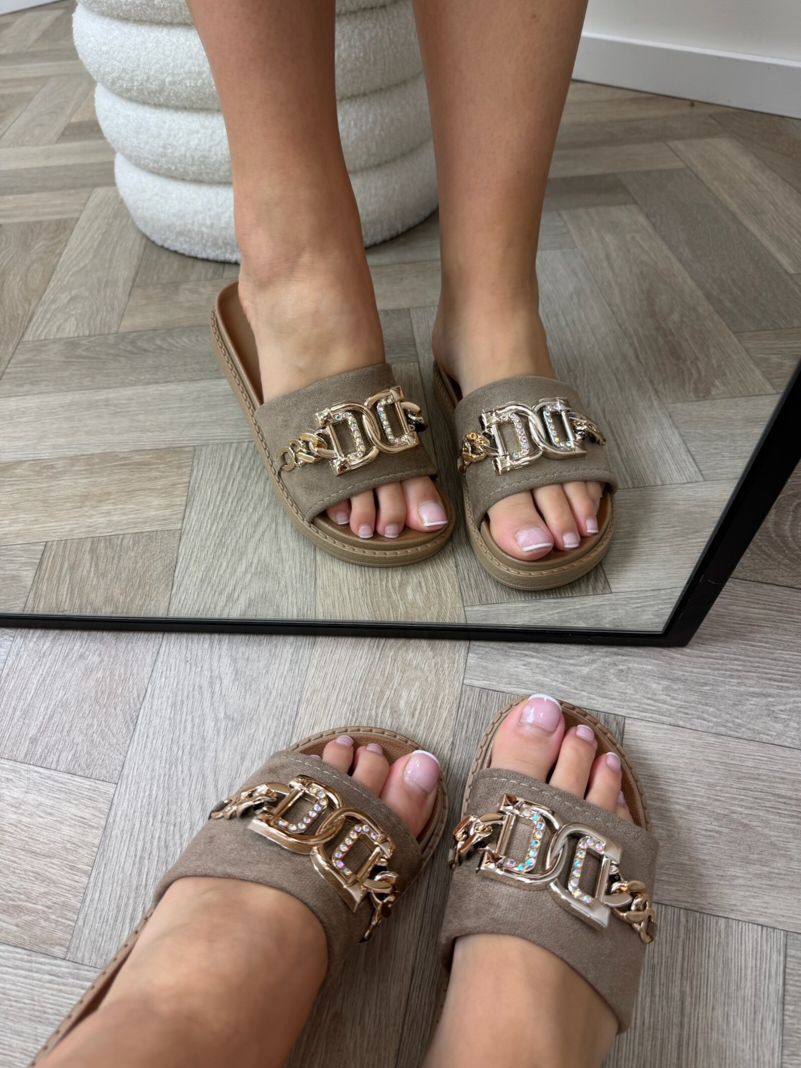 Slippers suede Gold X12-PL Khaki
